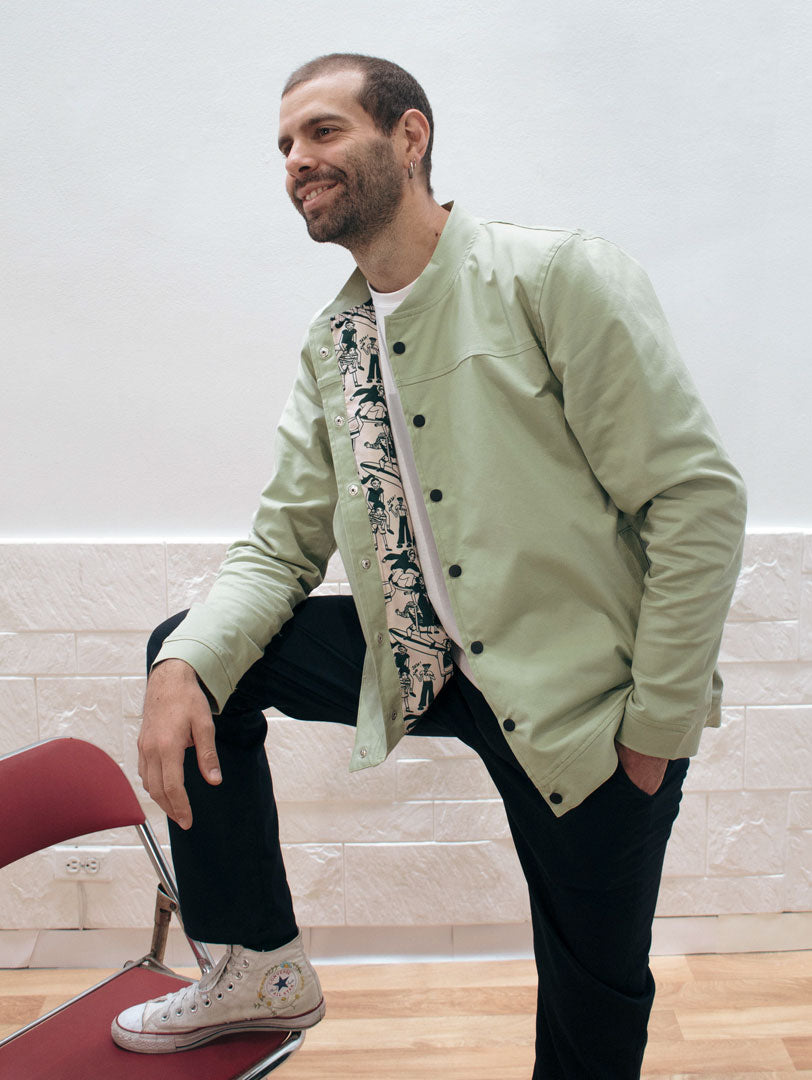 CHAQUETA VERDE 100% ALGODÓN - BOMBER