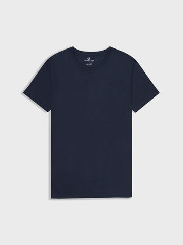 CAMISETA AZUL 100% ALGODÓN - BORDADO LOGO