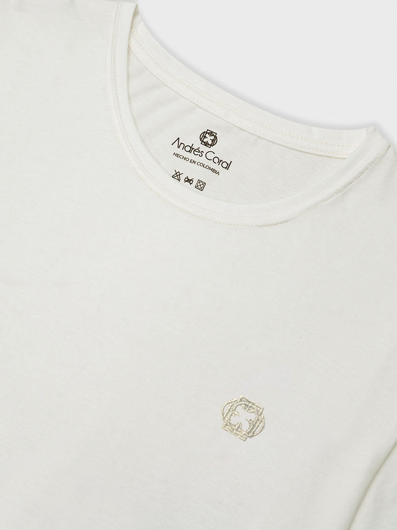 CAMISETA BLANCA 100% ALGODÓN - BORDADO LOGO