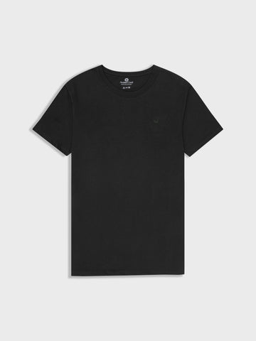 CAMISETA NEGRA 100% ALGODÓN - BORDADO LOGO