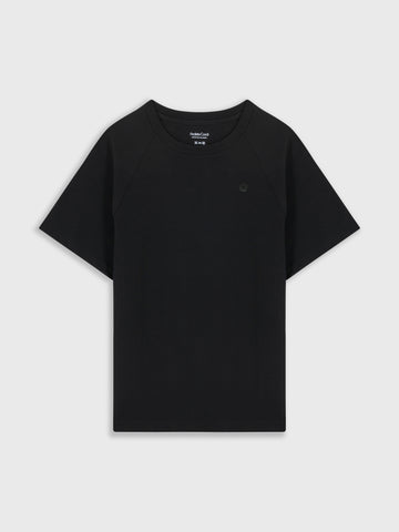 CAMISETA NEGRA 100% ALGODÓN PESADO - BORDADO LOGO
