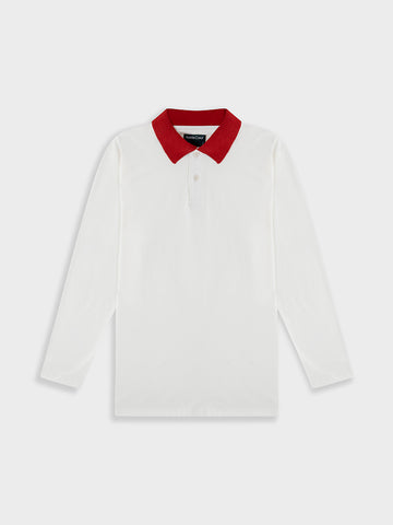 CAMISETA POLO BLANCA 100% ALGODÓN - RABO E' GALLO