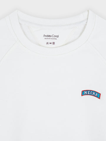 SWEATSHIRT OFF-WHITE 100% ALGODÓN - BORDADO MECHA