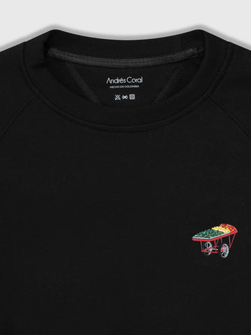 SWEATSHIRT NEGRO 100% ALGODÓN - FRUTA FRESCA
