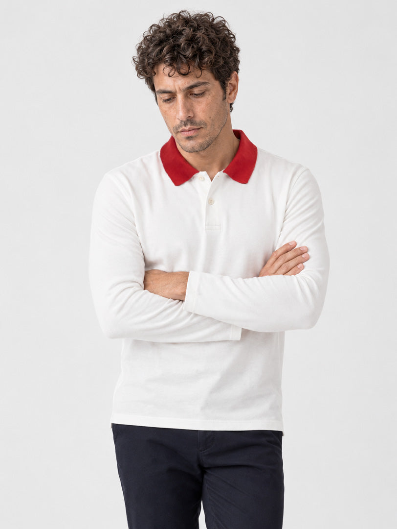 CAMISETA POLO BLANCA 100% ALGODÓN - RABO E' GALLO
