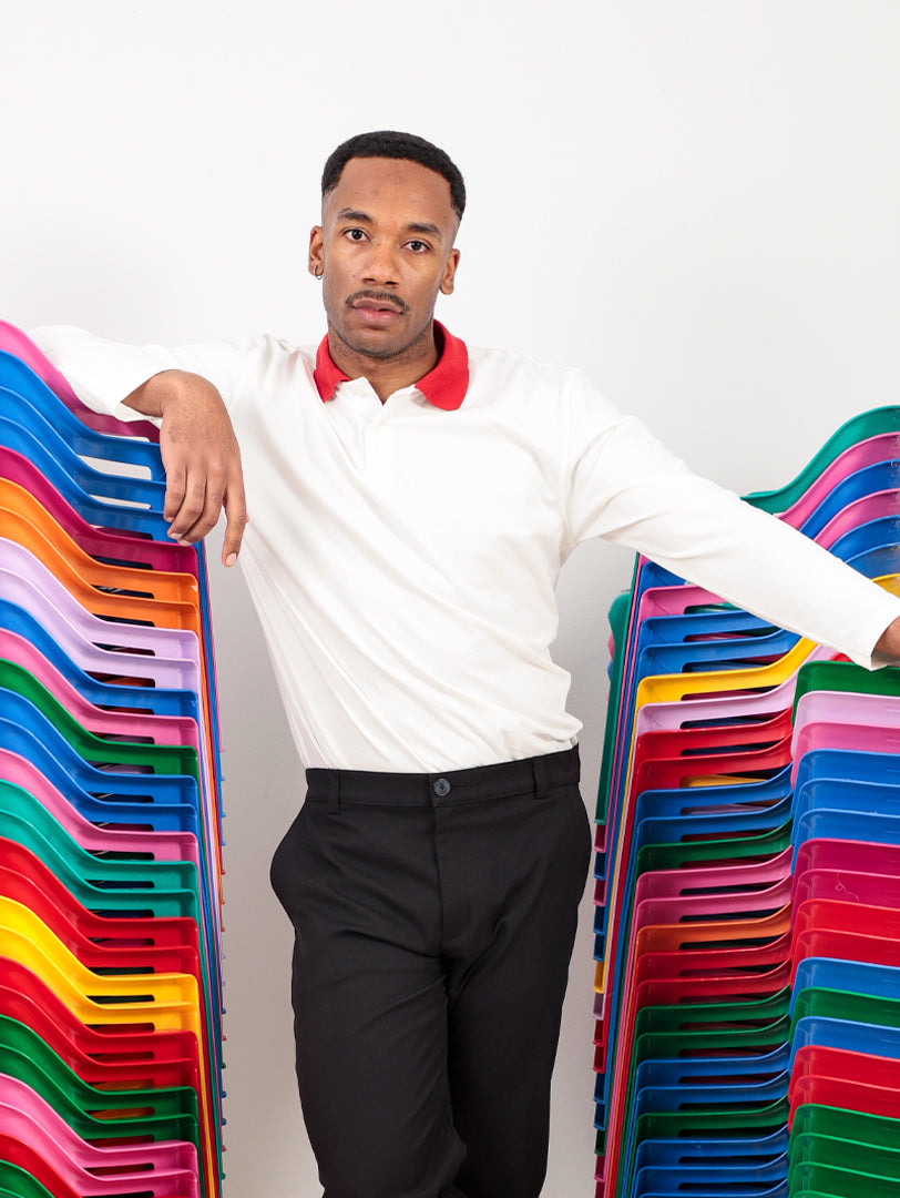 CAMISETA POLO BLANCO 100% ALGODÓN - RABO E' GALLO