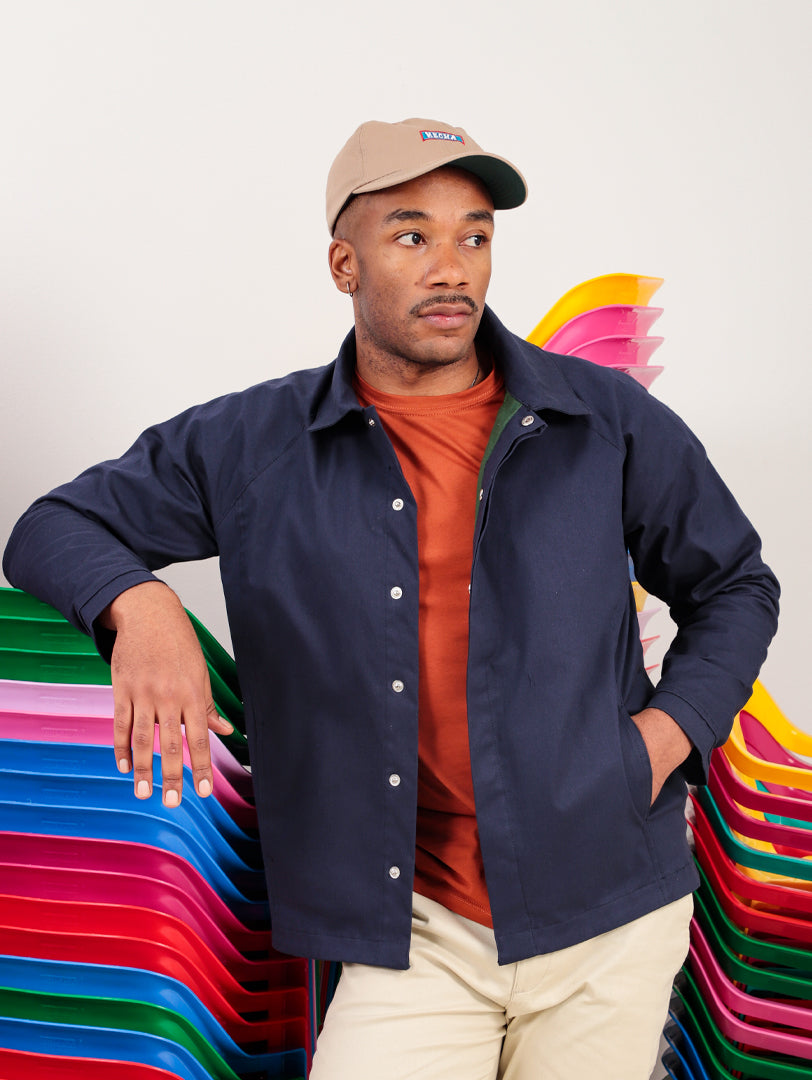 CHAQUETA AZUL ALGODÓN IMPERMEABLE - LA MARÍA