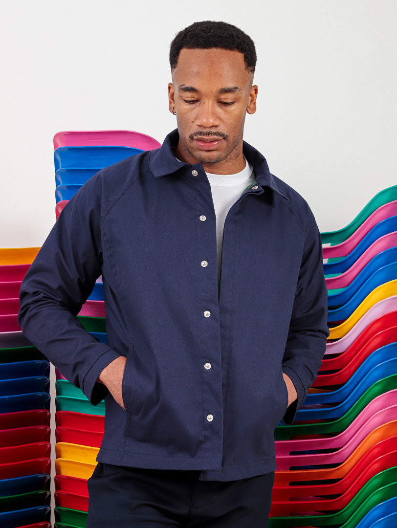 CHAQUETA AZUL ALGODÓN IMPERMEABLE - LA MARÍA